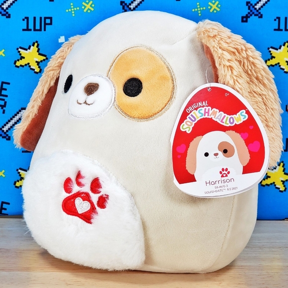 Squishmallow Harrison the Valentine's Day Puppy Dog 8" 2022 UltraSoft Plush - Picture 3 of 8